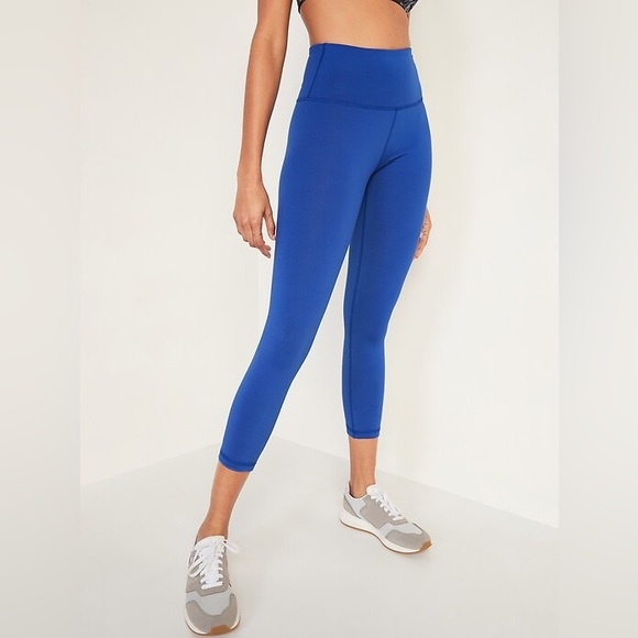 Old Navy Active Blue Go-Dry Elevate High-Waisted Crop Leggings - Picture 2 of 11